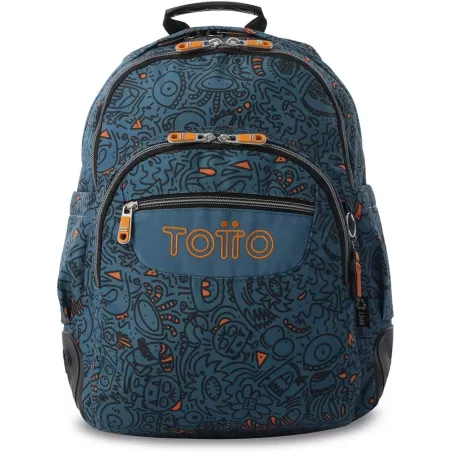 Mochila Escolar Totto Rayol Grafer - Doble Compartimento Refuerzos Engomados