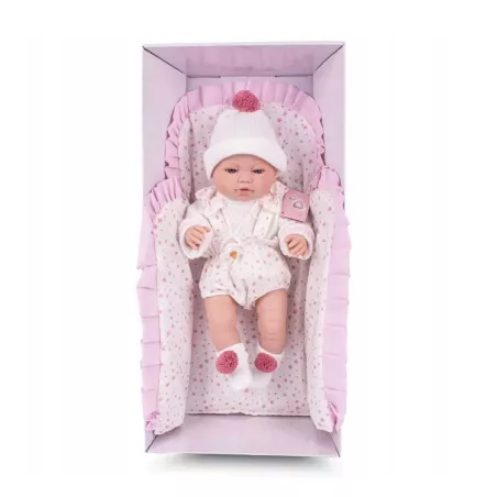 Muñeca Berbesa Recién Nacida Cambiador Conjunto Blanco - Hecho en España