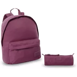 Pack Mochila + Estuche Totto Kalex Burdeos - Conjunto Escolar