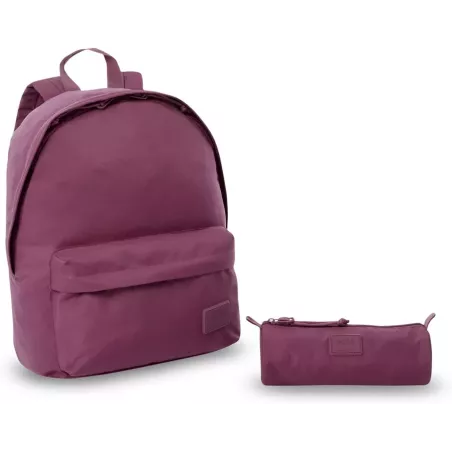 Pack Mochila + Estuche Totto Kalex Burdeos - Conjunto Escolar