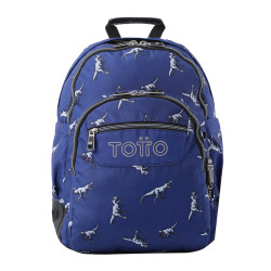 Mochila Totto Rayol T-Rex Azul 100% Reciclada