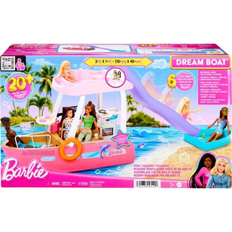 Barbie Dream Boat - Barco de Juguete con Accesorios y Tobogán para Niños +3 Años