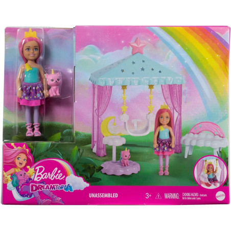 Barbie Dreamtopia Chelsea Parque en Las Nubes Muñeca con Mascota y Accesorios (Mattel HLC27)