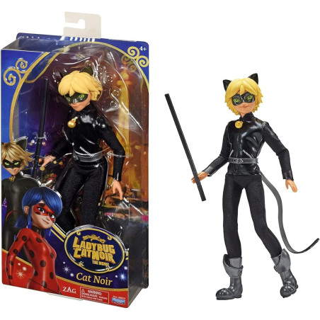 Ladybug Muñeco Cat Noir 28 Cm con Prodigio - Miraculous Ladybug And Cat Noir The Movie - Playmates