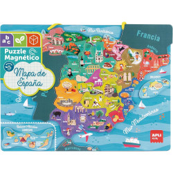 Puzle Magnético APLI Kids Mapa de España con 50 Imanes para Aprender Geografía