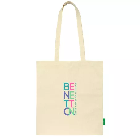 Safta BENETTON Bolso Tote Mujer: Cómodo, Versátil y Resistente - 38x42 cm, Natural Beige