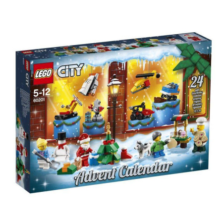 LEGO City 60201 – Calendario de Adviento – 313 Piezas – 5 Minifiguras y Husky – Niños 5+