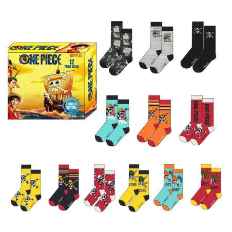 Calendario Adviento One Piece 12 Pares Calcetines – Talla 41/46, Licencia Oficial, Cerdá