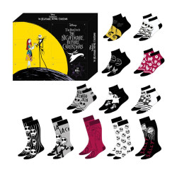 Calendario Adviento The Nightmare Before Christmas 2024 – 12 Pares Calcetines, Talla 35-41, Cerdá