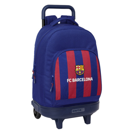 Mochila Grande con Ruedas FC Barcelona Compact Extraíble - Ideal Colegio - Oficial SAFTA - 33L