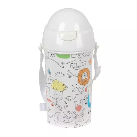 Botella Safta Preescolar Zoo 500 ml con Pajita - Libre de BPA