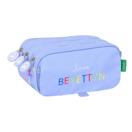 Estuche Triple Grande Benetton Lila