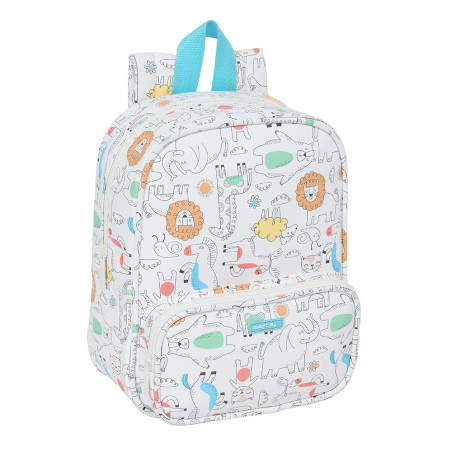 Mochila Guardería Safta Preescolar Zoo - 6L, Resistente y Cómoda para Niños