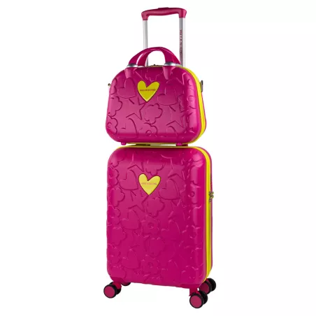 Maleta Cabina Neceser Agatha Ruiz Rosa Fucsia TSA 360°