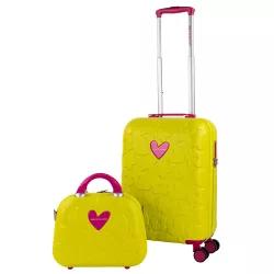 Maleta Cabina + Neceser Verde Pistacho TSA Ruedas 360°