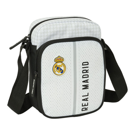 Real Madrid Bandolera Pequeña 1ª Equipación 24/25 - Blanco/Gris - Ligera y Espaciosa