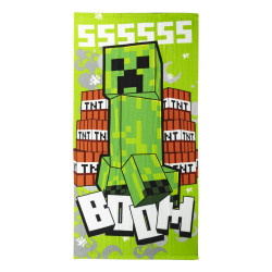 Toalla Minecraft Verde 70x140cm - Secado Rápido - Licencia Minecraft Original