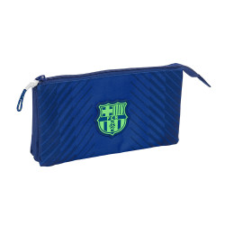 Estuche Triple FC Barcelona Navy Blue, Portatodo Infantil, Ideal para Niños, 22x3x12 cm