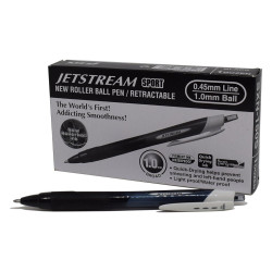 Uni-Ball Jetstream Negro Sport 1mm - Caja de 12 Bolígrafos