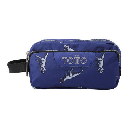 Totto Estuche Triple Grande Agapec T-Rex Azul