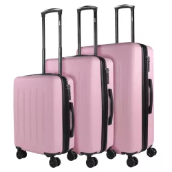 Juego de Maletas Rosa Pastel Lisboa - ABS Troquelado Ultraligero en Oferta