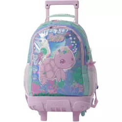 Mochila Escolar Ruedas 23L Azul Pastel TOTTO Reef Friends