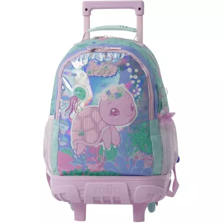 Mochila Escolar Ruedas 23L Azul Pastel TOTTO Reef Friends