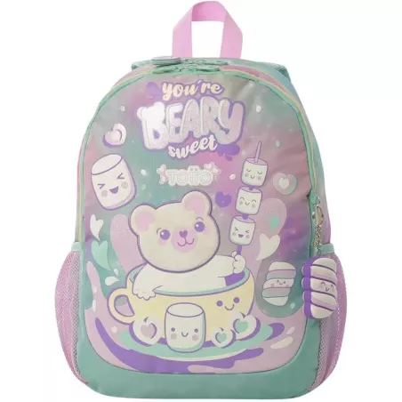 Mochila Infantil TOTTO Mellow M 14L Osito Rosa Pastel