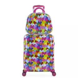 Maleta Cabina y Neceser Agatha Ruiz de la Prada Corazones: ABS Rígido - 4 RUEDAS 360 - Candado TSA