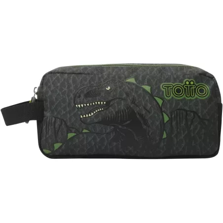 Estuche Escolar Grande Dinoland Verde 2 Compartimentos TOTTO