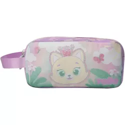 Estuche Escolar Grande Rosa Queen Cat TOTTO 23x12x9 cm