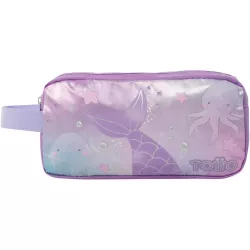 Estuche Escolar Grande Rosa Sireny TOTTO 2 Compartimentos