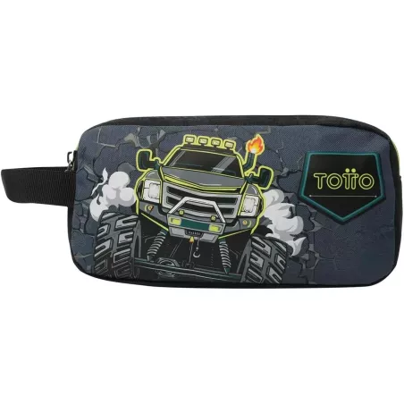 Estuche Escolar Grande Monster Race TOTTO 2 Compartimentos