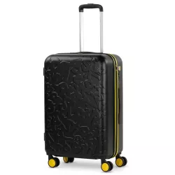 Maleta Mediana Lois Zion 65cm ABS TSA 360° Negro Amarillo