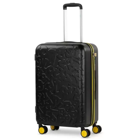 Maleta Mediana Lois Zion 65cm ABS TSA 360° Negro Amarillo