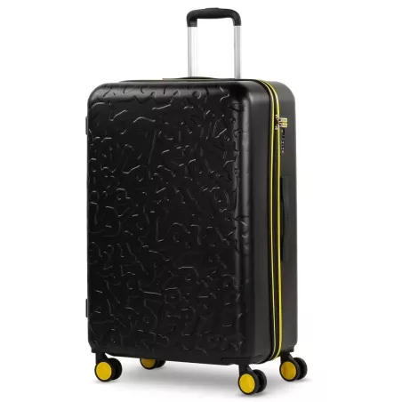 Maleta Lois Zion 75cm Rígida ABS TSA 360° Negro/Amarillo