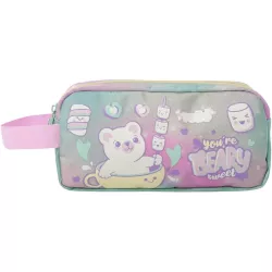 Estuche Escolar Grande Rosa TOTTO Mellow 2 Compartimentos