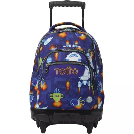 Mochila Ruedas TOTTO Space Blue 26L Porta PC 14" Resistente