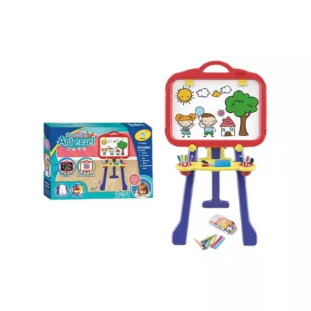 Pizarra Mágica Jugatoys Multicolor Giratoria 2 en 1 con Altura Regulable y Accesorios