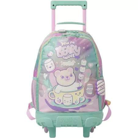 Mochila Ruedas TOTTO Mellow M Osito Chocolate 23L Niñas