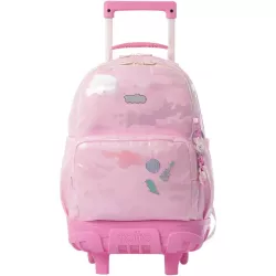 Mochila Ruedas TOTTO 23L Camuflaje Rosa Porta PC 14" Niñas