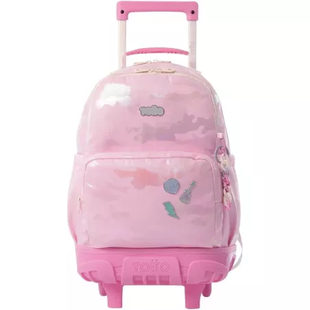 Mochila Ruedas TOTTO 23L Camuflaje Rosa Porta PC 14" Niñas