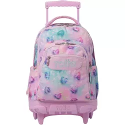 Mochila Escolar Ruedas TOTTO Shiny Heart 14" Eco RPET