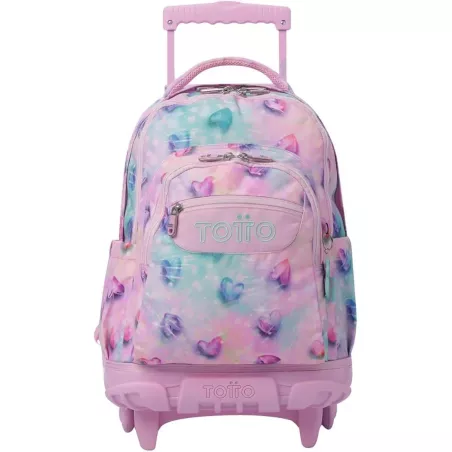 Mochila Escolar Ruedas TOTTO Shiny Heart 14" Eco RPET