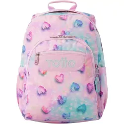 Mochila TOTTO Escolar Carro 20L Shiny Heart Glitter Eco