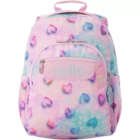 Mochila TOTTO Escolar Carro 20L Shiny Heart Glitter Eco