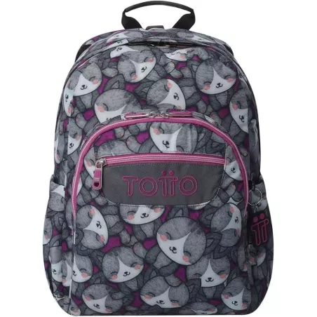 Mochila TOTTO Escolar 20L Kitten Rose Portátil 14" Eco