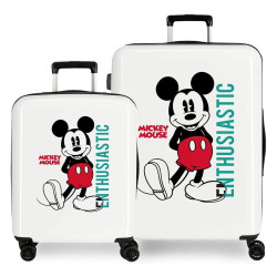 Mickey Mouse Juego de 2 Maletas Enthusiastic - 55/68 Cms - ABS Rígido - 4 RUEDAS - Candado TSA