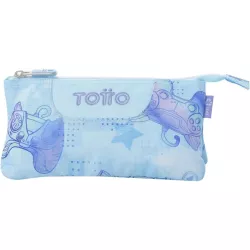 Estuche Escolar TOTTO 3 Compartimentos, Resistente, Polar